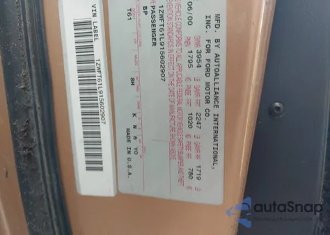 2001 Mercury Cougar V6/V6 S from USA, damaged, VIN 1ZWFT61L915602907